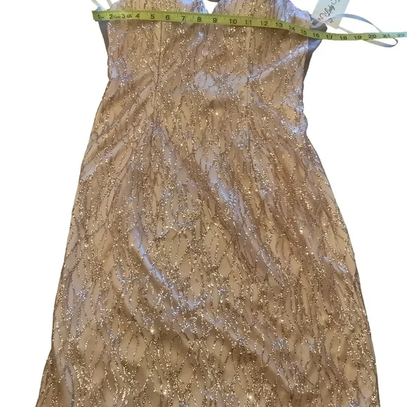 Dancing Queen Rose Gold Sequin Lace-Up Back Mini Dress | Size L | NWT - Picture 8 of 12